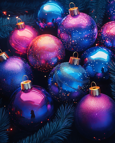 霓虹渐变圣诞球