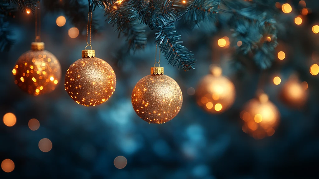 悬挂灯串深蓝背景