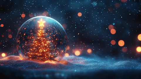 圣诞球圣诞树雪景