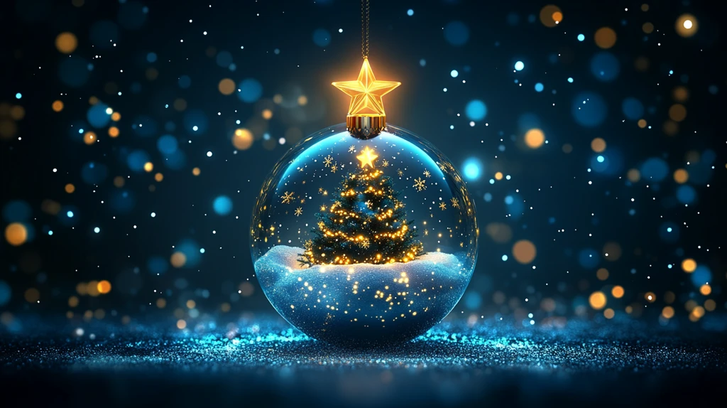 圣诞球圣诞树雪景