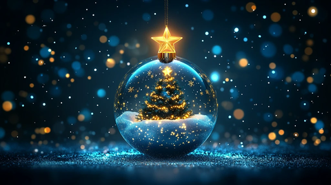 圣诞球圣诞树雪景