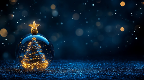 圣诞球圣诞树雪景