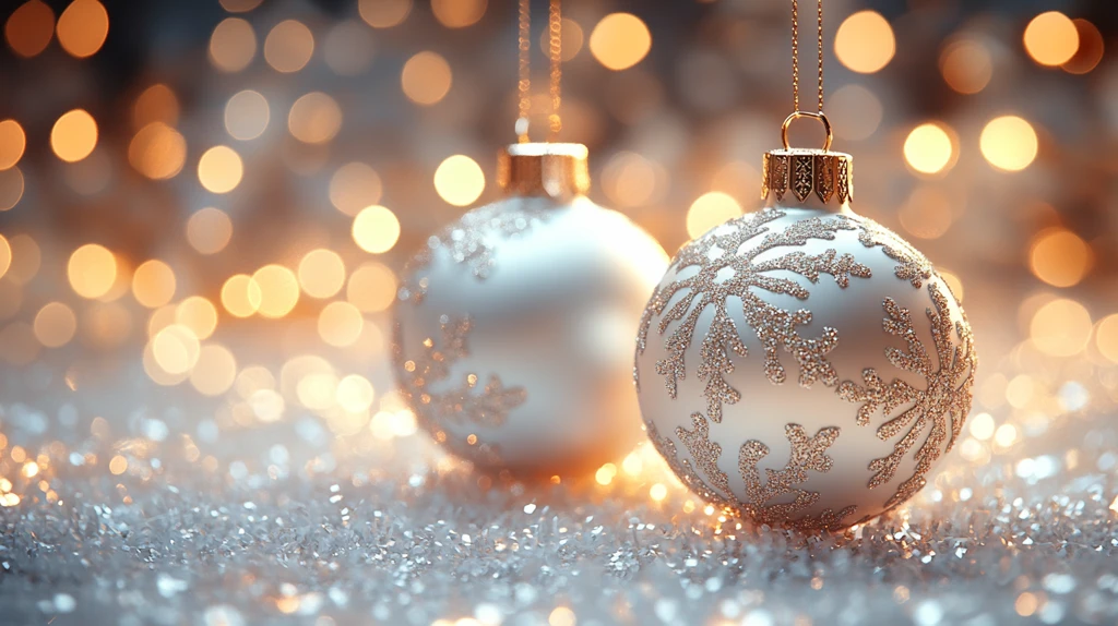 银白渐变圣诞挂饰