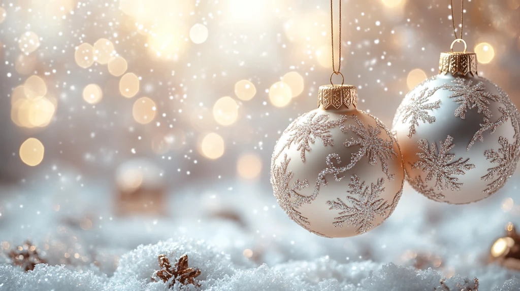 银白渐变圣诞挂饰