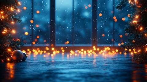 圣诞灯光背景图