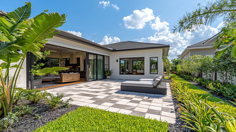 白色小屋中庭拍摄