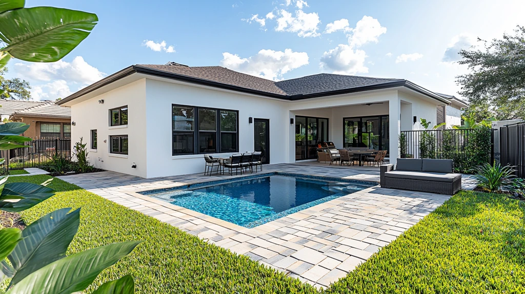 白色小屋中庭拍摄