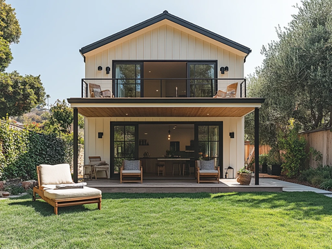 两层小屋草坪景观