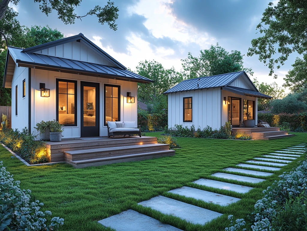 两层小屋草坪景观