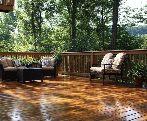 新涂漆甲板与围栏