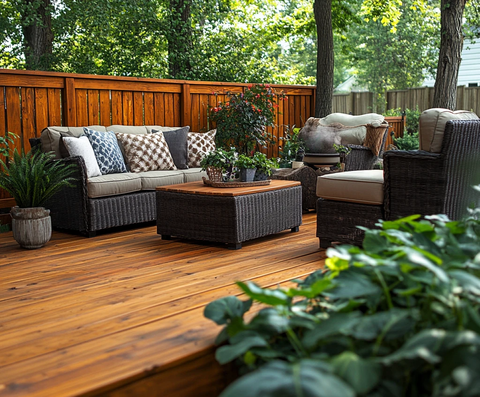 新涂漆甲板与围栏