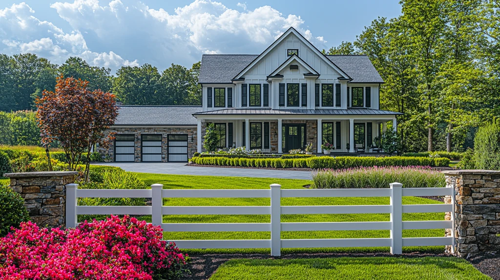 白色围栏现代住宅