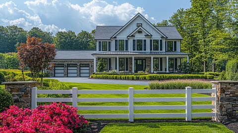 白色围栏现代住宅