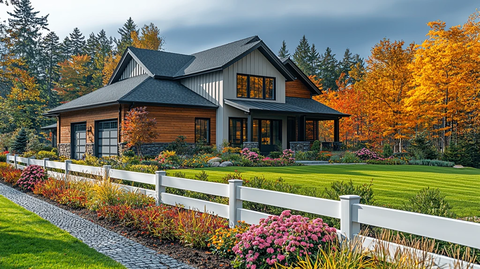 白色围栏现代住宅