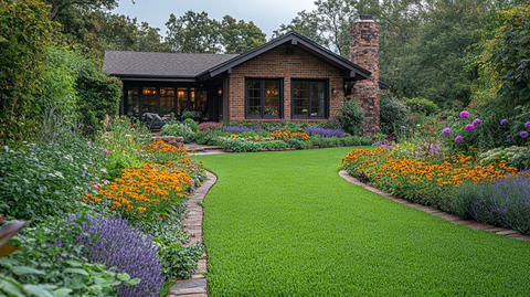 花园草坪与房屋