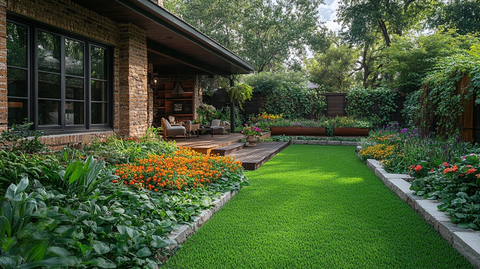 花园草坪与房屋