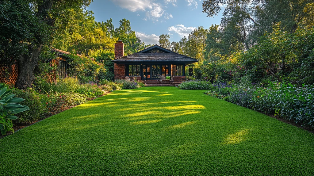 花园草坪与房屋