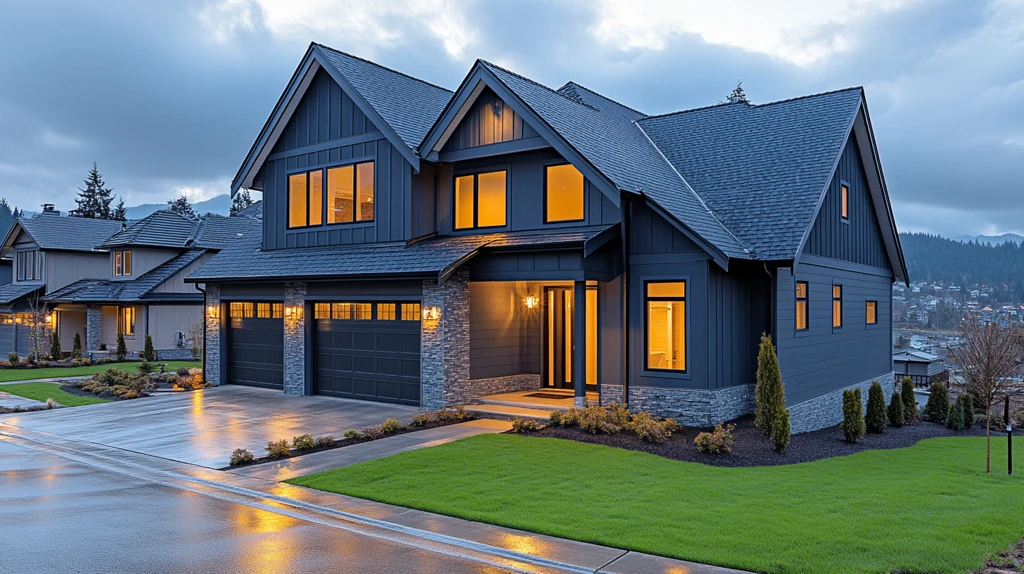 新家庭住宅傍晚景色