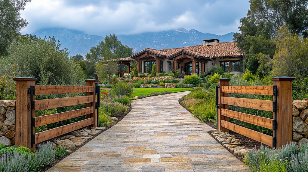 木栅栏现代电动门