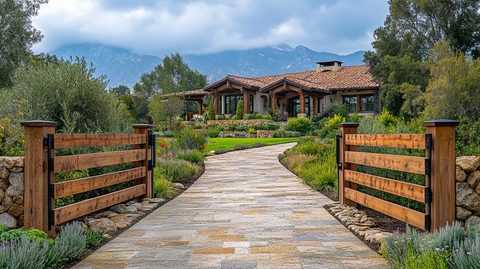 木栅栏现代电动门