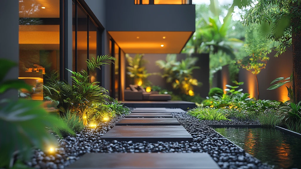 现代庭院混凝土绿植