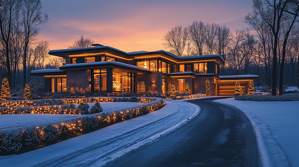 宽车道黄昏住宅