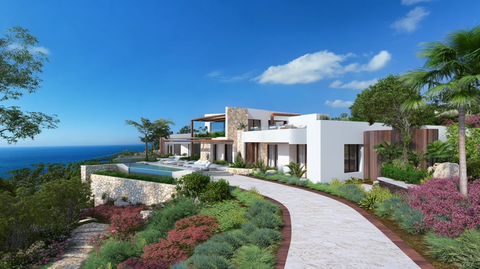 石木白渲染宅院