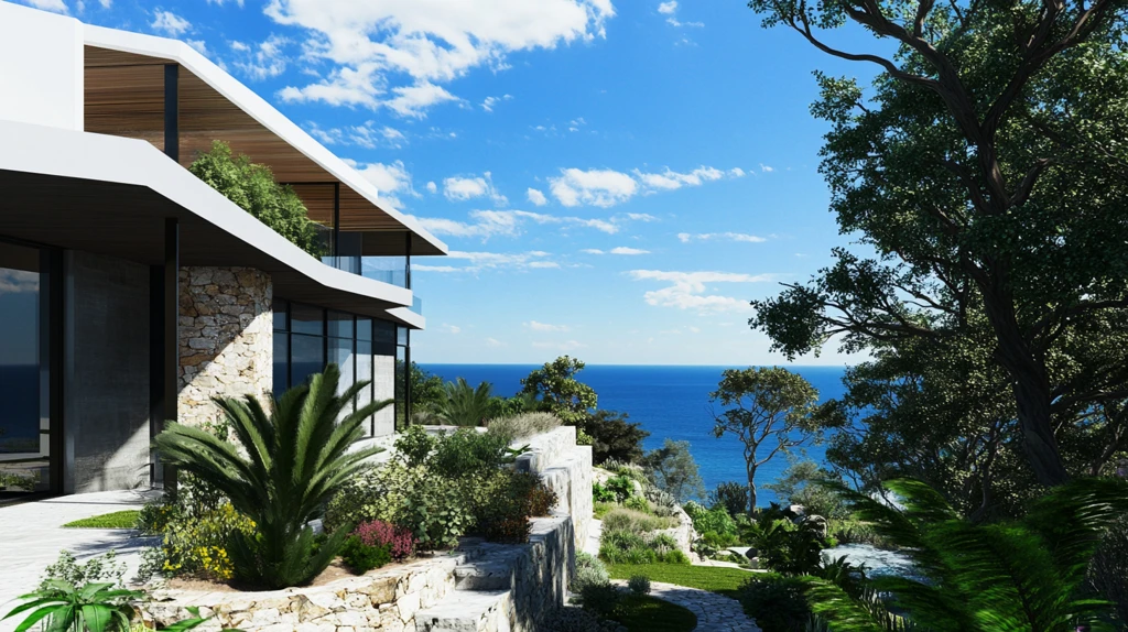 石木白渲染宅院