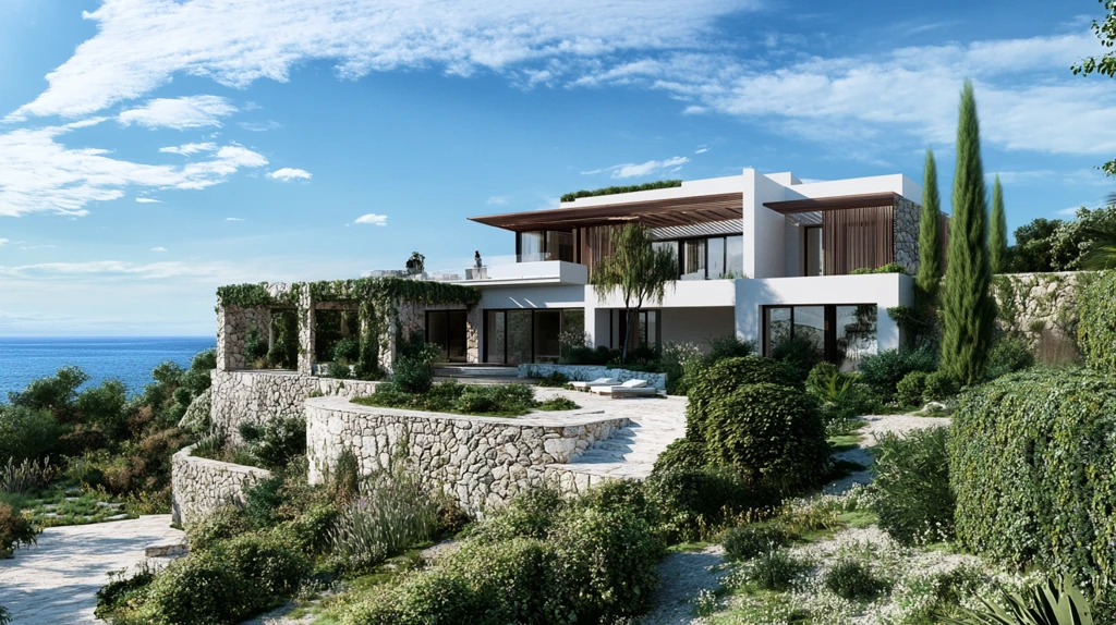 石木白渲染宅院