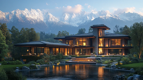 黑色粉色大山房