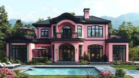 黑色粉色大山房