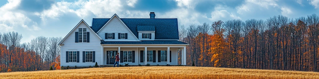 夫妻欣赏自家房屋