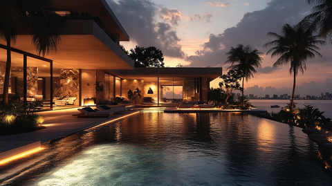 悬挑屋顶湖畔别墅