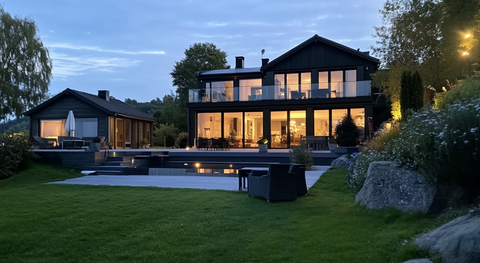 大房子后院泳池