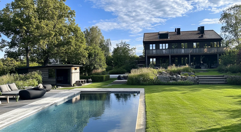 大房子后院泳池