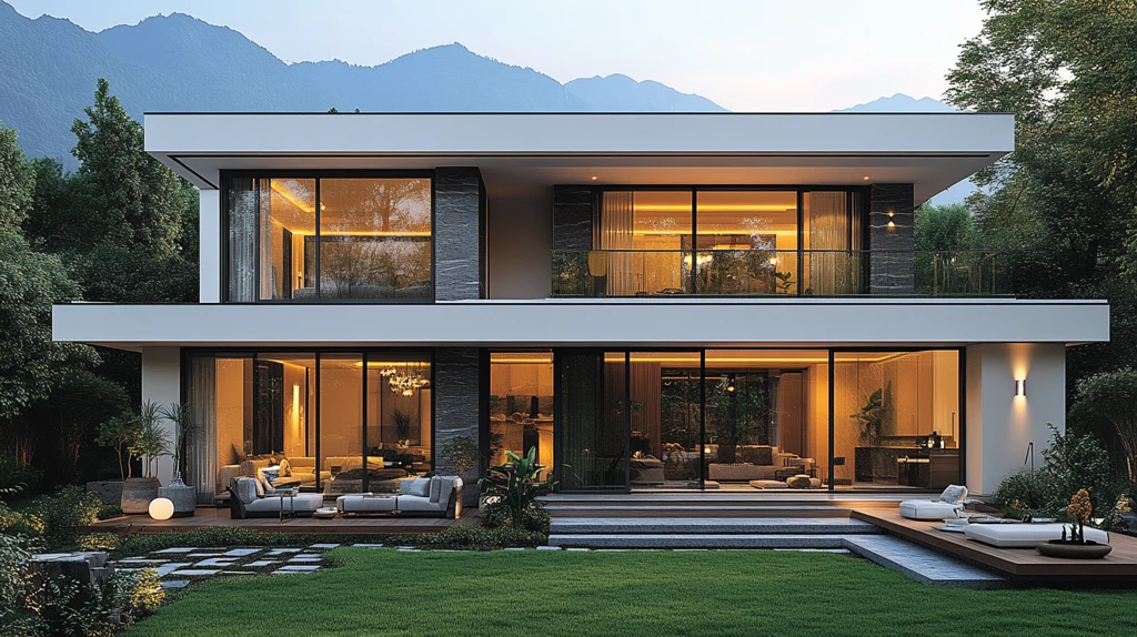 白墙黑瓦中式别墅