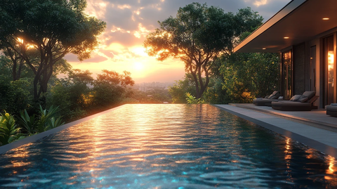 别墅泳池渲染图