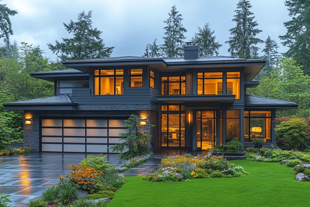 灰板白边双层住宅