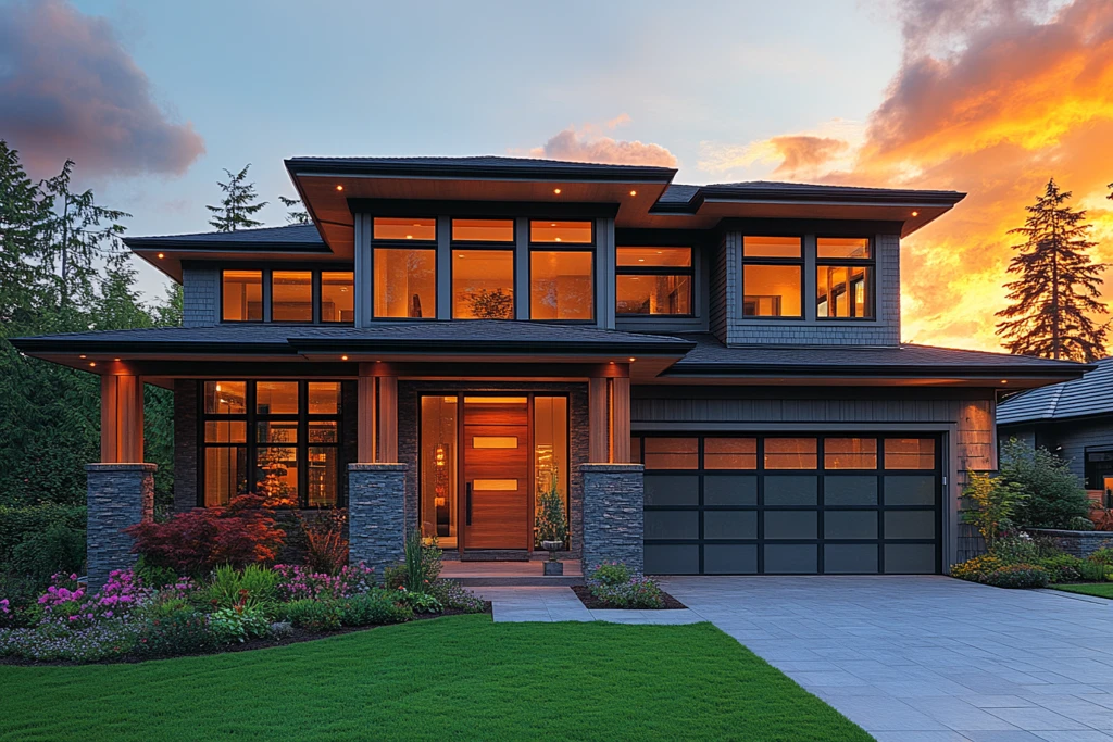 灰板白边双层住宅