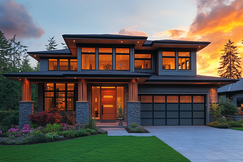 灰板白边双层住宅