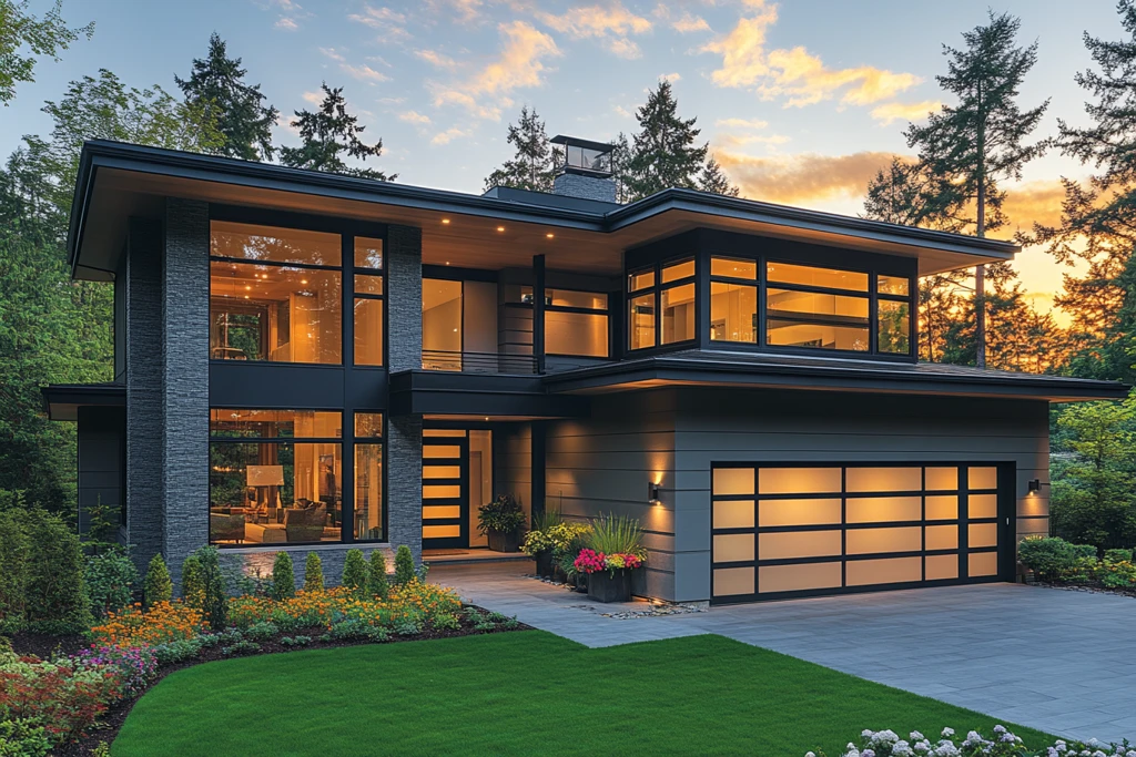 灰板白边双层住宅