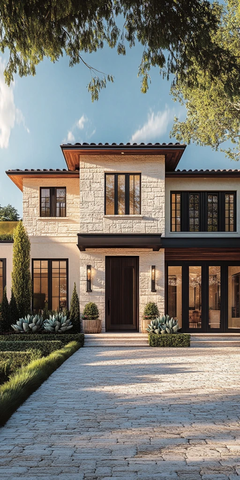 石木结合现代外墙