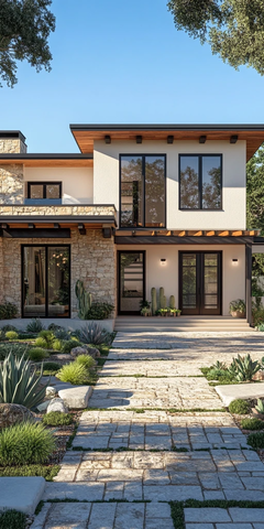 石木结合现代外墙