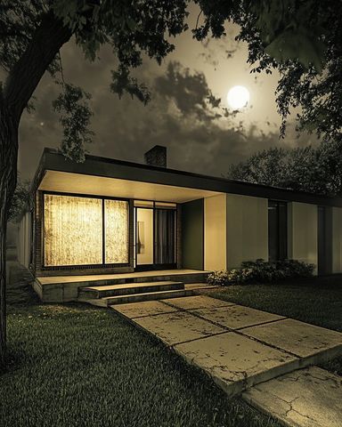 月光下的住宅入口