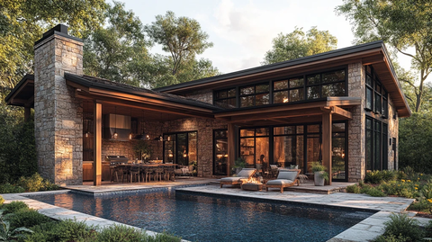 家庭晚餐泳池派对