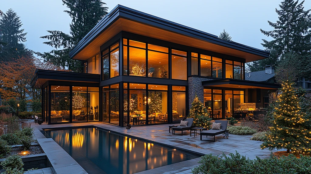 黑色窗户圣诞装饰