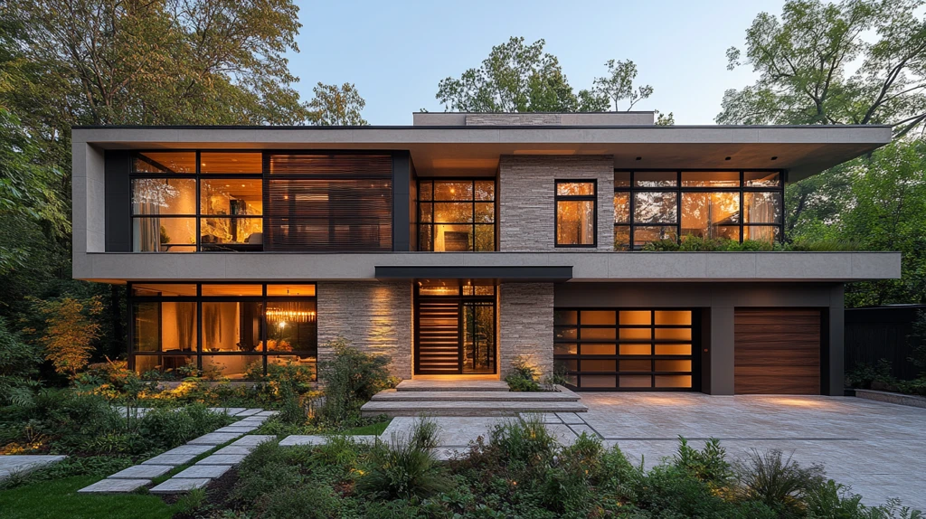 石材木质入口景观