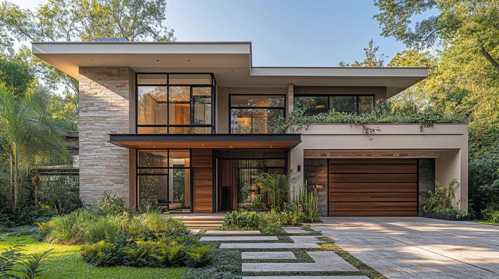 石材木质入口景观