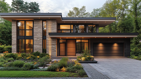 石材木质入口景观