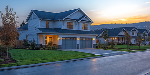 白色墙壁蓝色屋顶